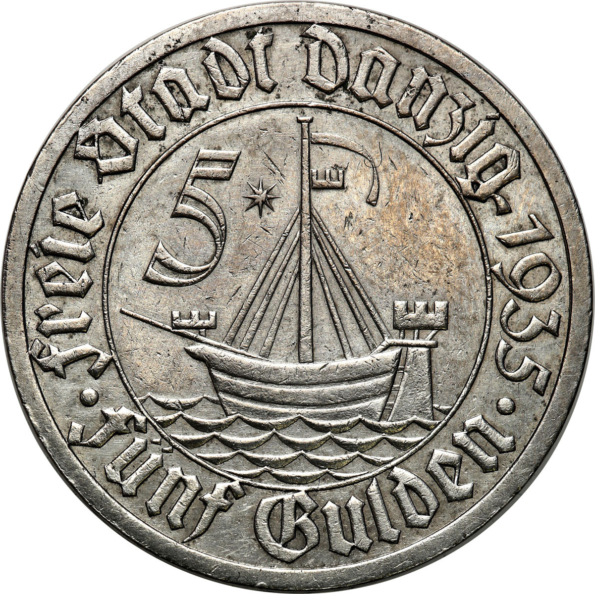 Wolne Miasto Gdańsk/Danzig. 5 Guldenów 1935 Koga